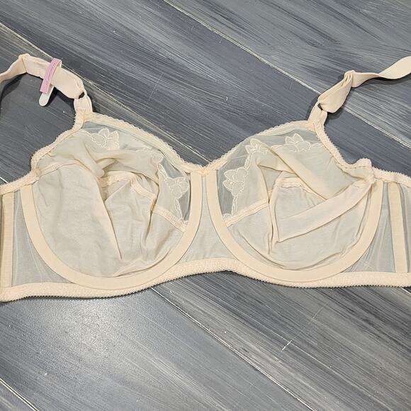 Bali 0180 Underwire Bra 38D Flower Bali‎ 2 Ply Full Coverage Cream - Picture 9 of 10